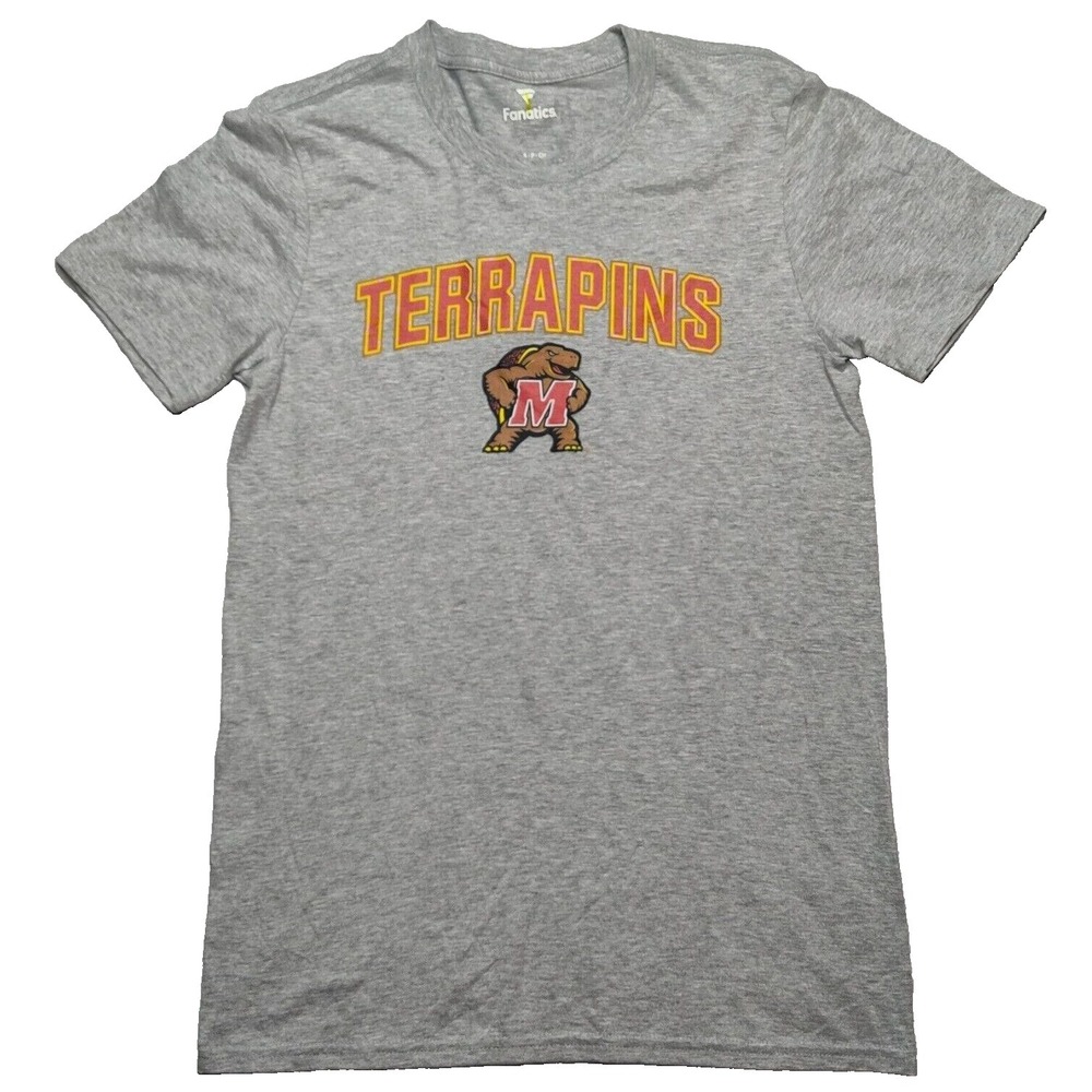 Maryland Terrapins Mens Small Heather Gray Cotton Blend Short Sleeve T-Shirt NEW